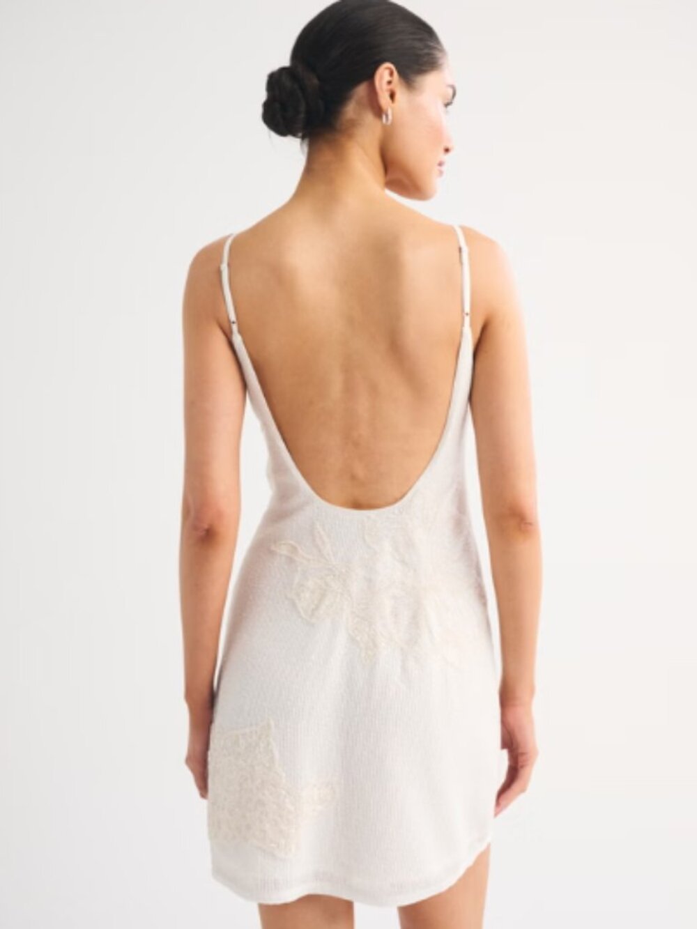 Abercrombie & Fitch NWT White Beaded Mini Dress (Medium/M) - Picture 2 of 5